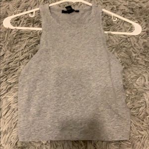 gray crop top tank top